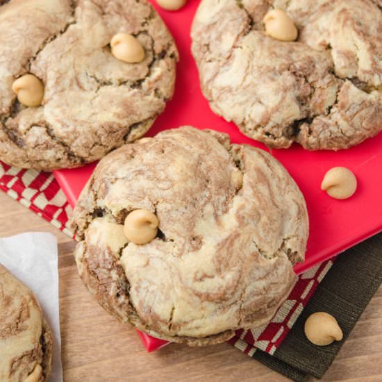 Nutella Swirled PB Chip Cookies