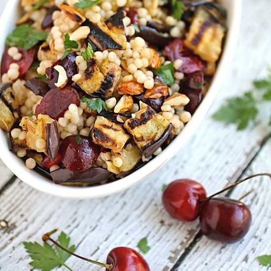 Eggplant, Cherries & Couscous Salad