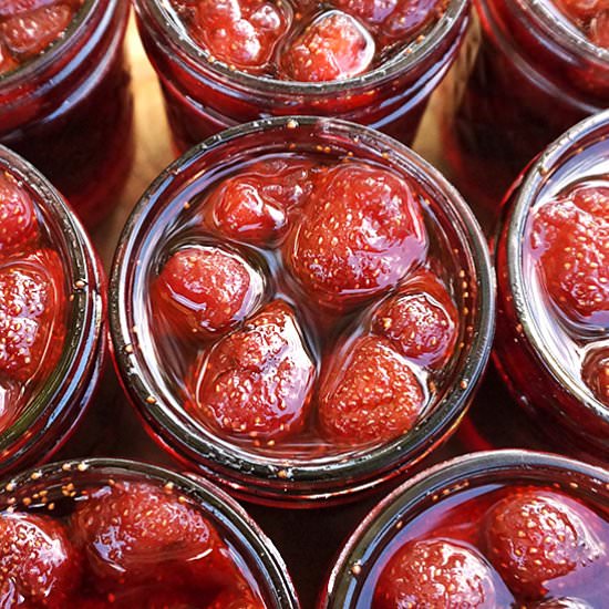 Slow-Cooked Strawberries in Syrup