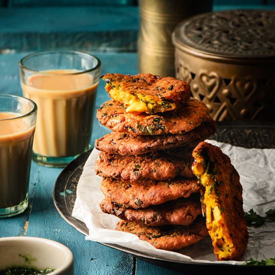 Fenugreek-Corn Lentil Fritters