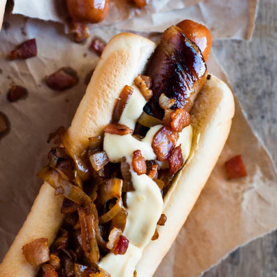 Bacon Wrapped Hot Dogs w/Cheese