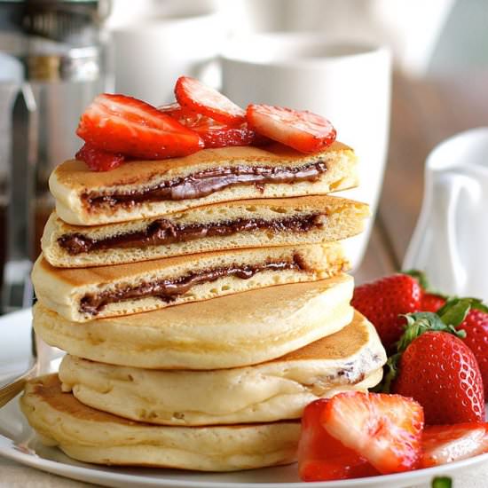 Nutella Stuffed Pancakes