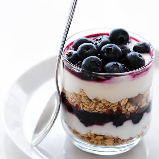 Roasted Blueberry Parfaits