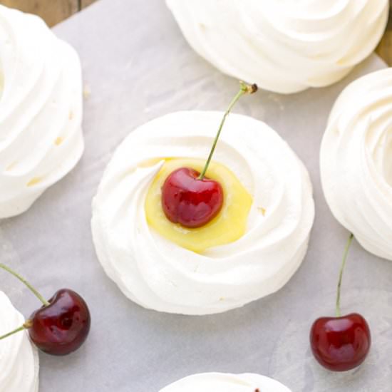 Meringue Nests with Lime Curd