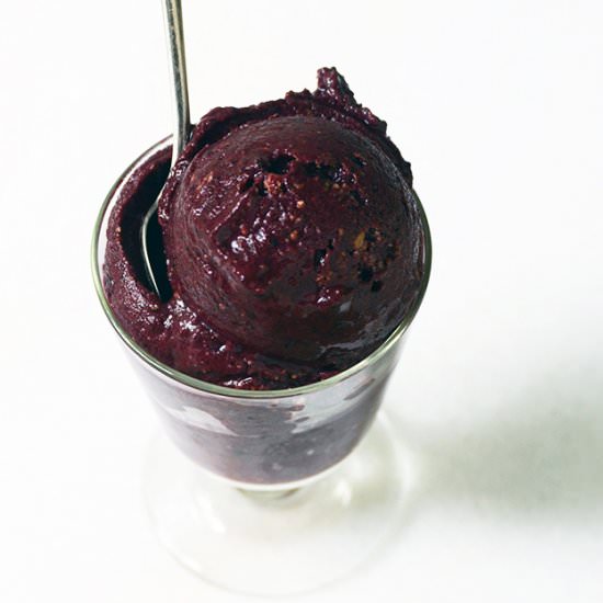 Quick Blueberry Cheesecake Sorbet