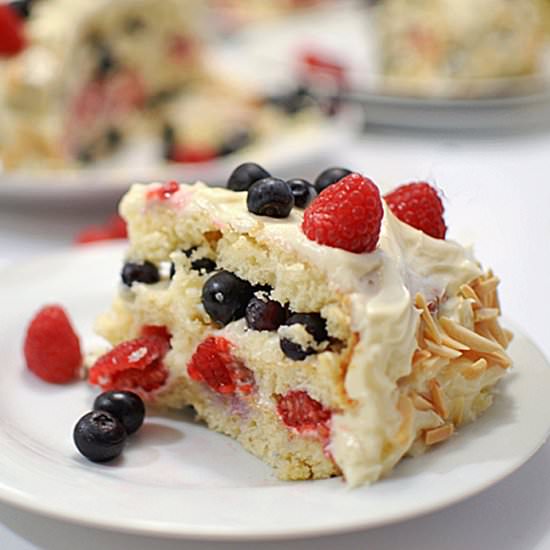 Almond Red White & Blue Cake