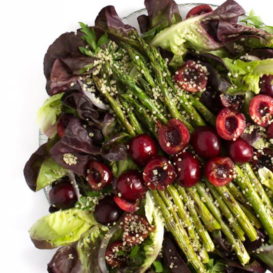 Salad with Cherries and Asparagus
