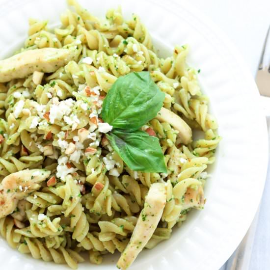 20 Minute Pesto Chicken Pasta