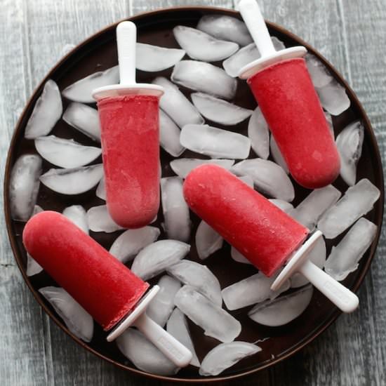 Sweet Strawberry Popsicles