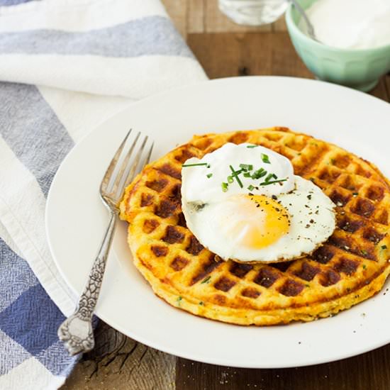 Cheddar & Chive Cornbread Waffles