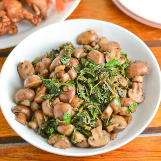 Sauteed Mushrooms with Kale