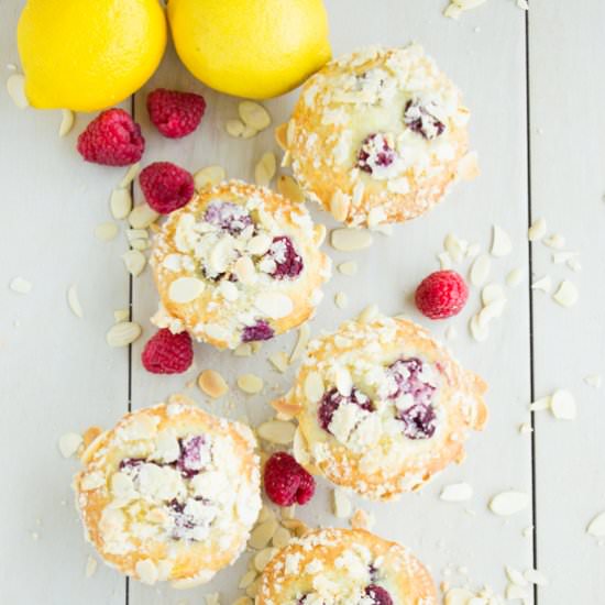 Lemon Raspberry Almond Muffins
