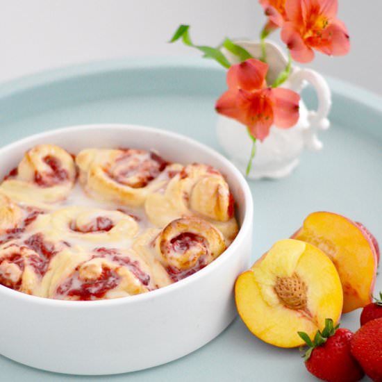 Peach & Strawberry Sweet Rolls
