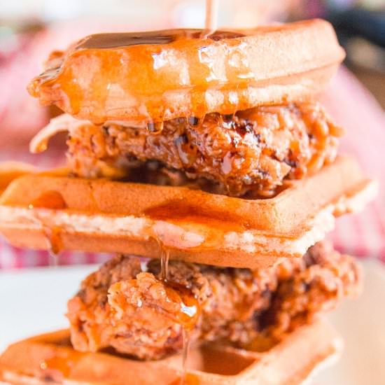 Skillet Fried Chicken and Waffles