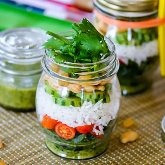 Kale and Rice Salad in a Jar
