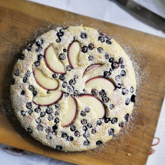 Blueberry & Peach Pancake Cake