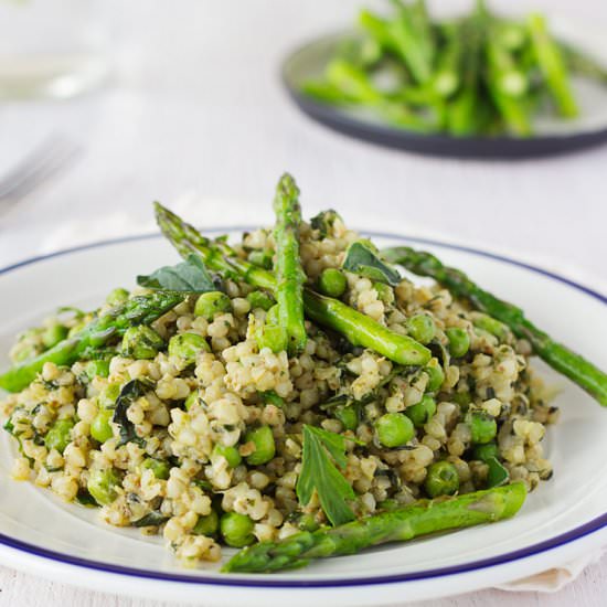 Springtime Vegan Buckwheat Risotto