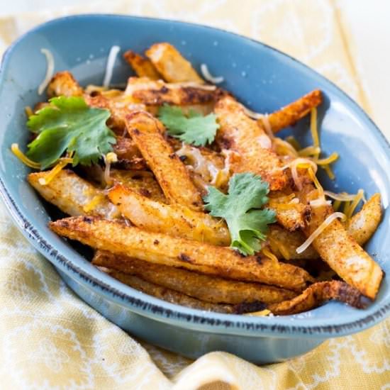 Spicy Baked Jicama Fries