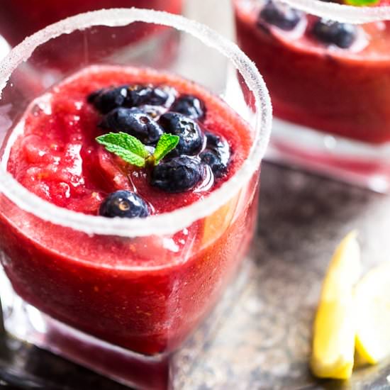 Raspberry Lemon Blended Mojitos