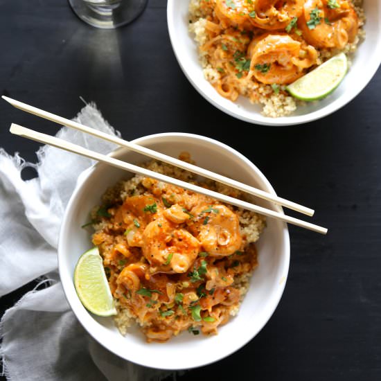 Thai Shrimp Scampi Quinoa Bowl