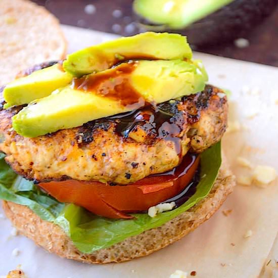 Balsamic Cheddar Turkey Burgers