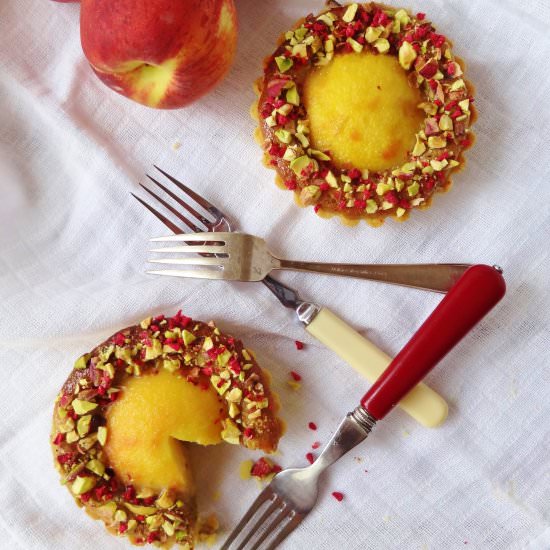 Peach, Pistachio & Rose Tarts