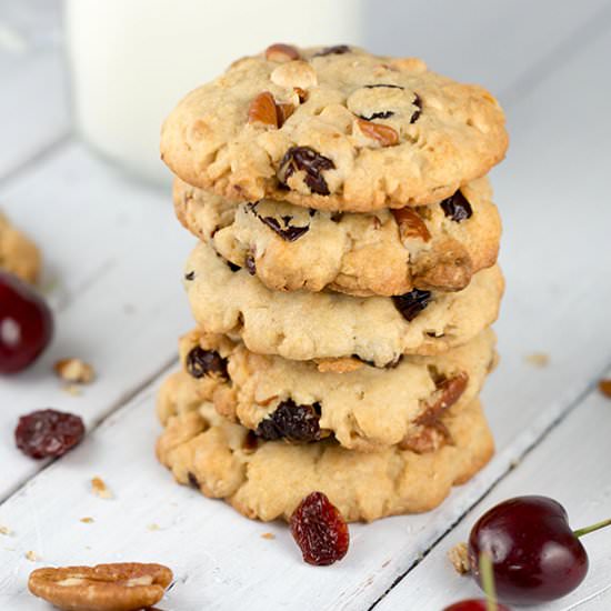 White Chocolate Cherry Pecan Cookie