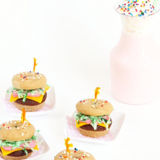 Mini Donut Hamburgers