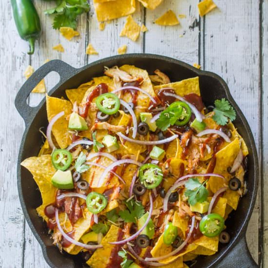 Skillet BBQ Chicken Nachos