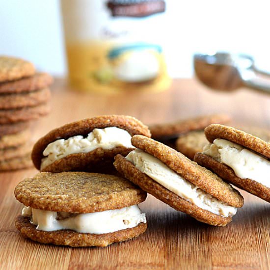 Ginger Cookie Ice Cream Sandwich