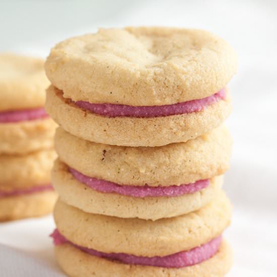 Raspberry Cream Sandwich Cookies