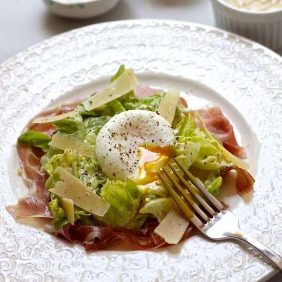 Caesar Salad with Poached Egg