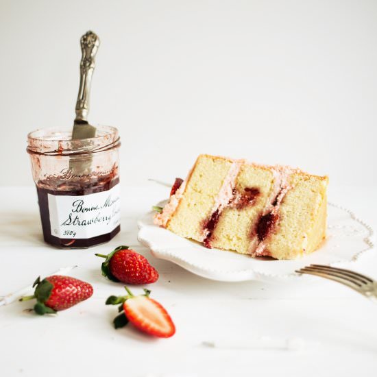 Strawberry Jam and Vanilla Cake