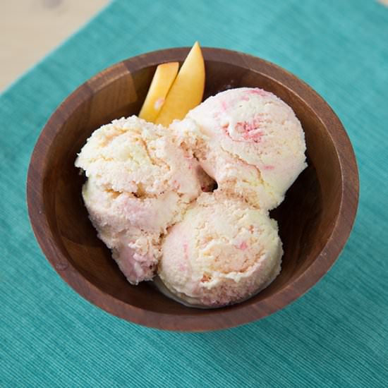 Peach Raspberry Swirl Ice Cream