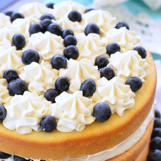 Blueberries and Cream Cake