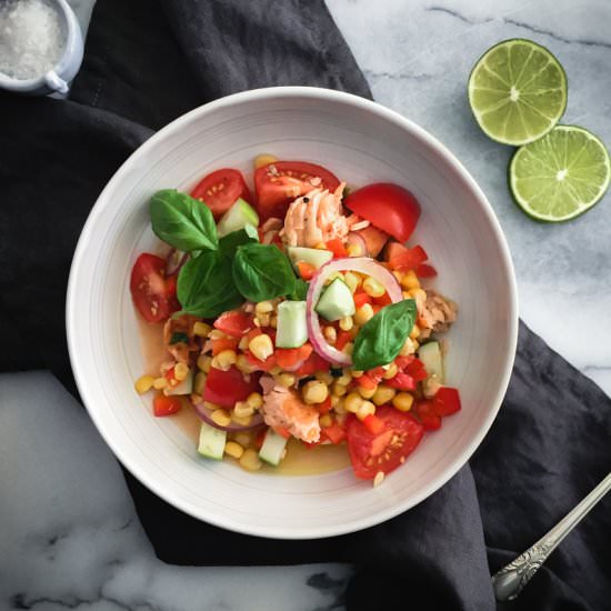Salmon, Corn and Tomato Salad