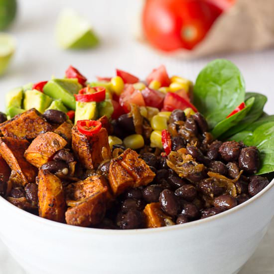 Black Beans + Sweet Potato Bowl