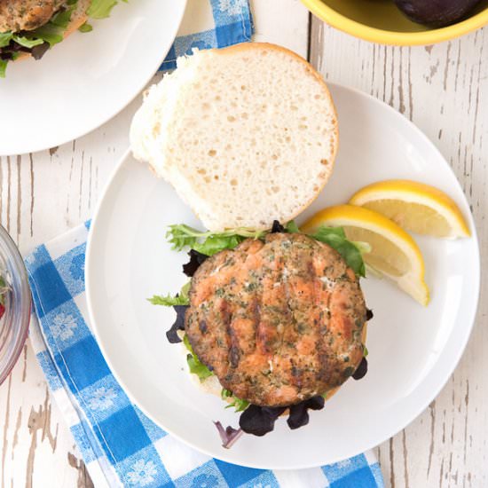 Hay-Smoked Salmon Burgers