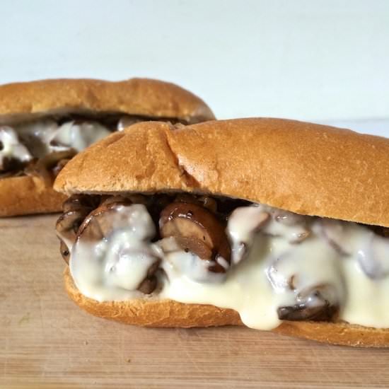 Grilled Mushroom Cheesesteaks