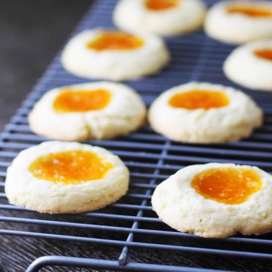 Apricot Almond Thumbprint Cookies