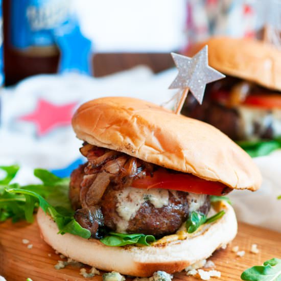 Summer BBQ Blue Cheese Burgers