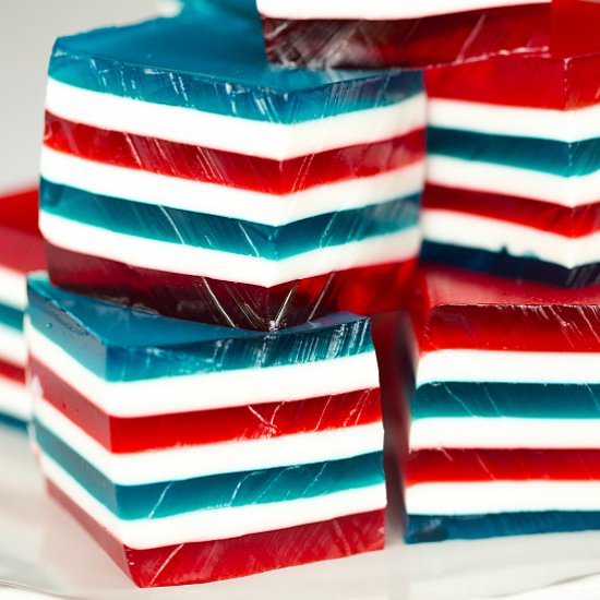 Red, White & Blue Layered Jello