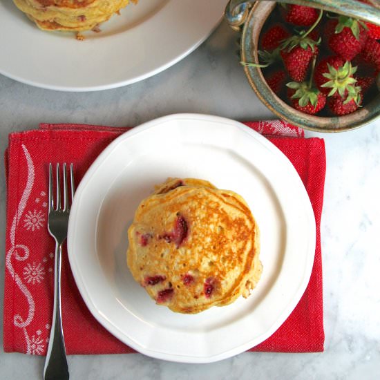 Strawberry Cornmeal Pancakes
