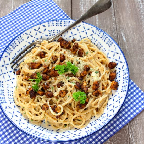 Vegan Tempeh Carbonara