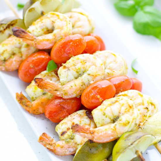 Pesto Shrimp Skewers