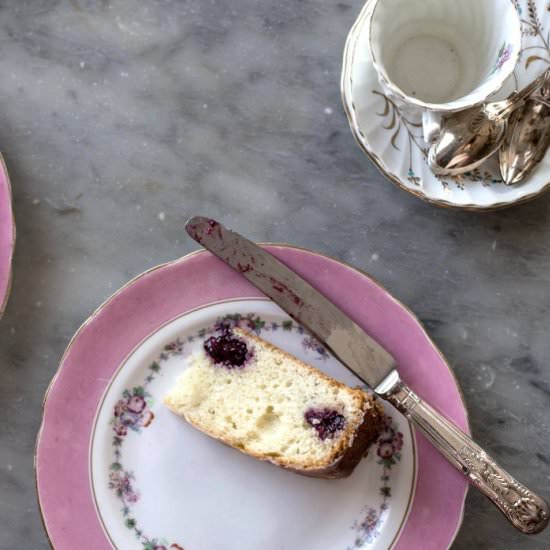 Yogurt Cake with Blackberries