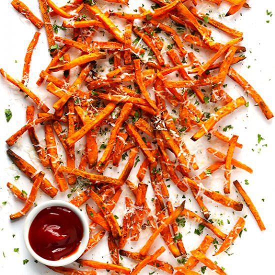 Parmesan Baked Sweet Potato Fries