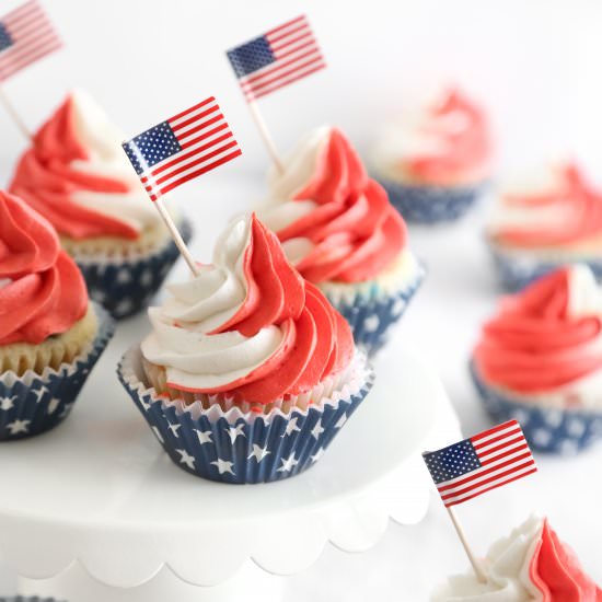 Red, White and Blue Cupcakes