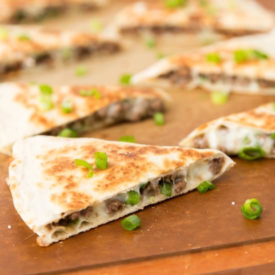 Korean Beef and Kimchi Quesadillas