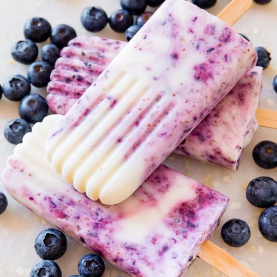 Blueberry Yogurt Popsicles